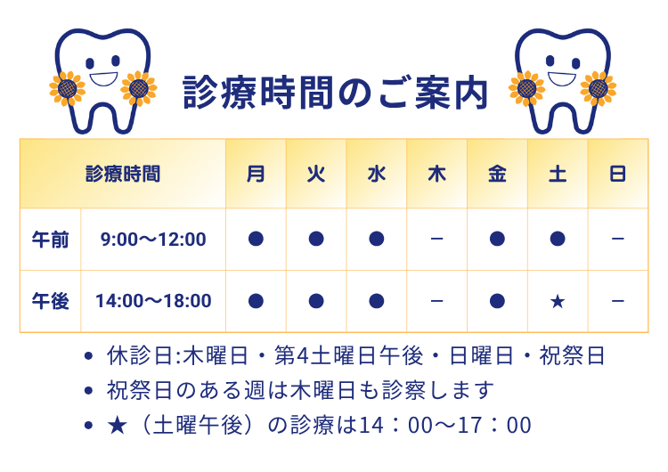 診療時間の案内画像